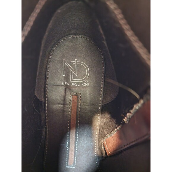 NEW DIRECTIONS JOJO WOMEN 9 DARK BROWN CEDAR WEDGES CONTEMPORARY STYLISH BOOTIES - Picture 9 of 13